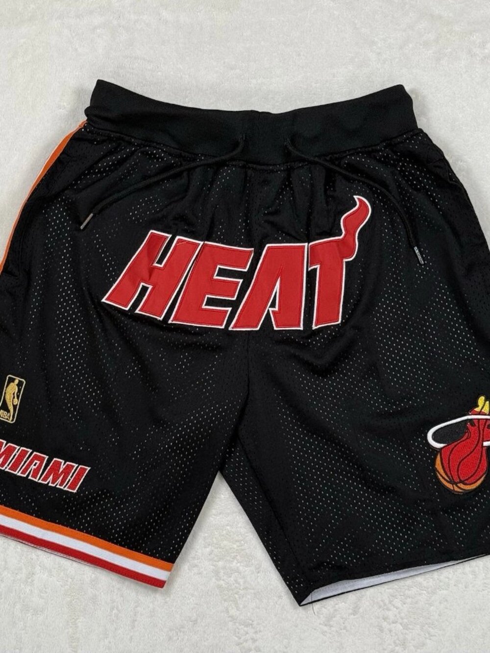 Just Don Miami Heat 1996-97 Mesh Shorts Black Made in USA Men’s Medium